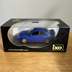 IXO Models 1/43 scale die-cast model 2001 Subaru Impreza Blue Crack In Case Read
